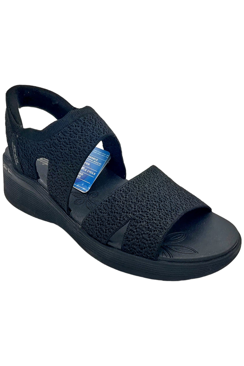 Skechers Women’s Slip ins Pier Lite Knit Wedges Adoration Black