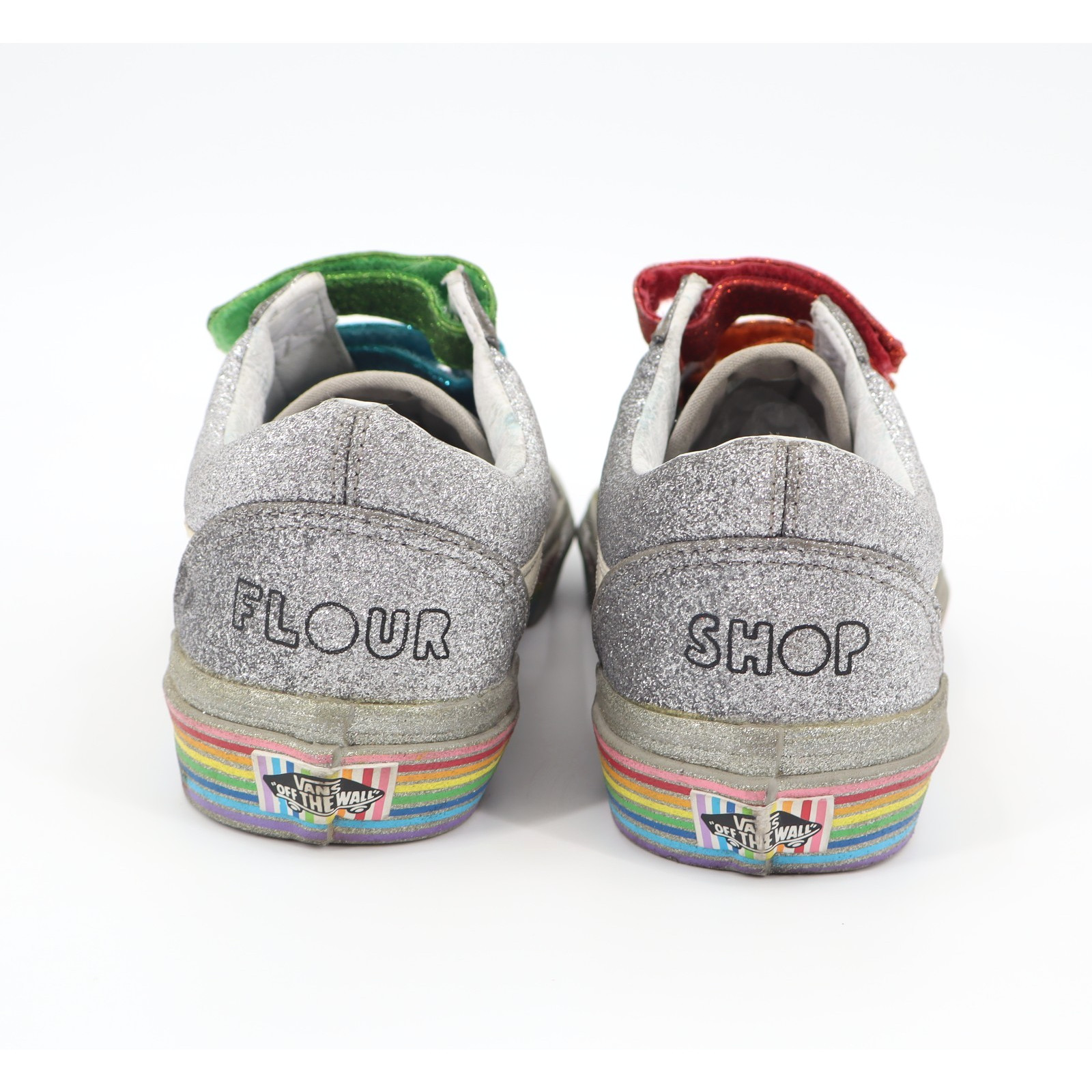 Vans Old Skool V’ Flour Shop Rainbow Glitter Men’s Sz 8 Women’s Sz 9.5
