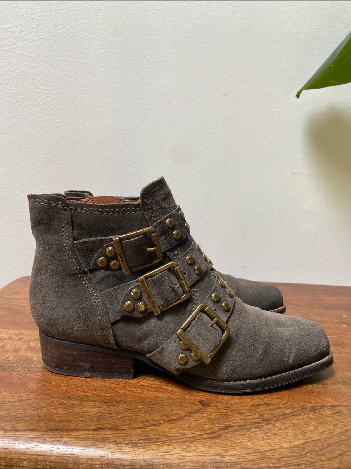 Zodiac Adele Suede Studded Buckle Ankle Boots