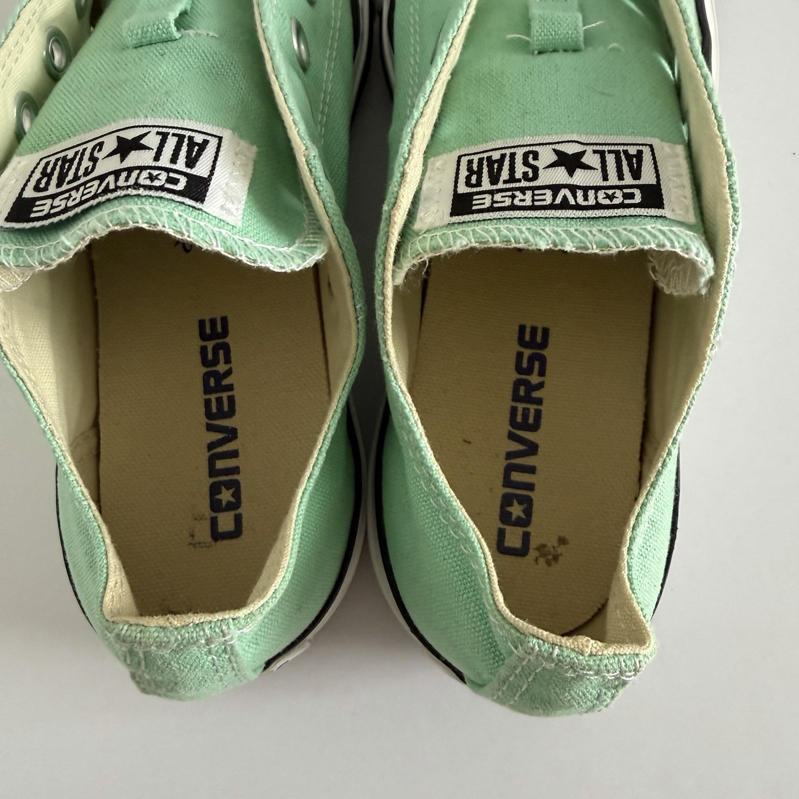 Converse Chuck Taylor All Star Low Top Mint Green Womens 6 Mens 4 No Laces