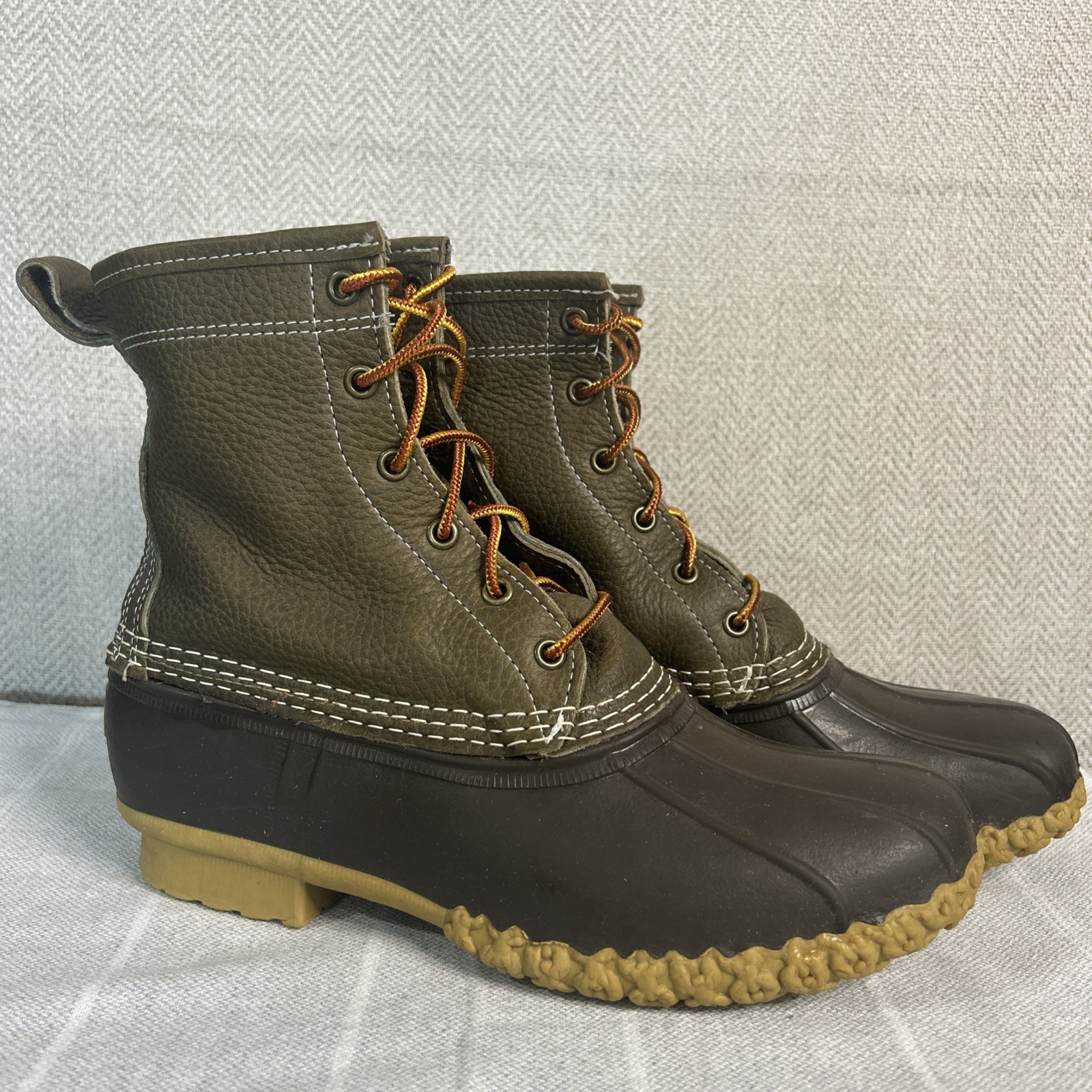 L.L. Bean Bean Boots 8” Women’s 9M Insulated Brown Leather Duck Boots USA