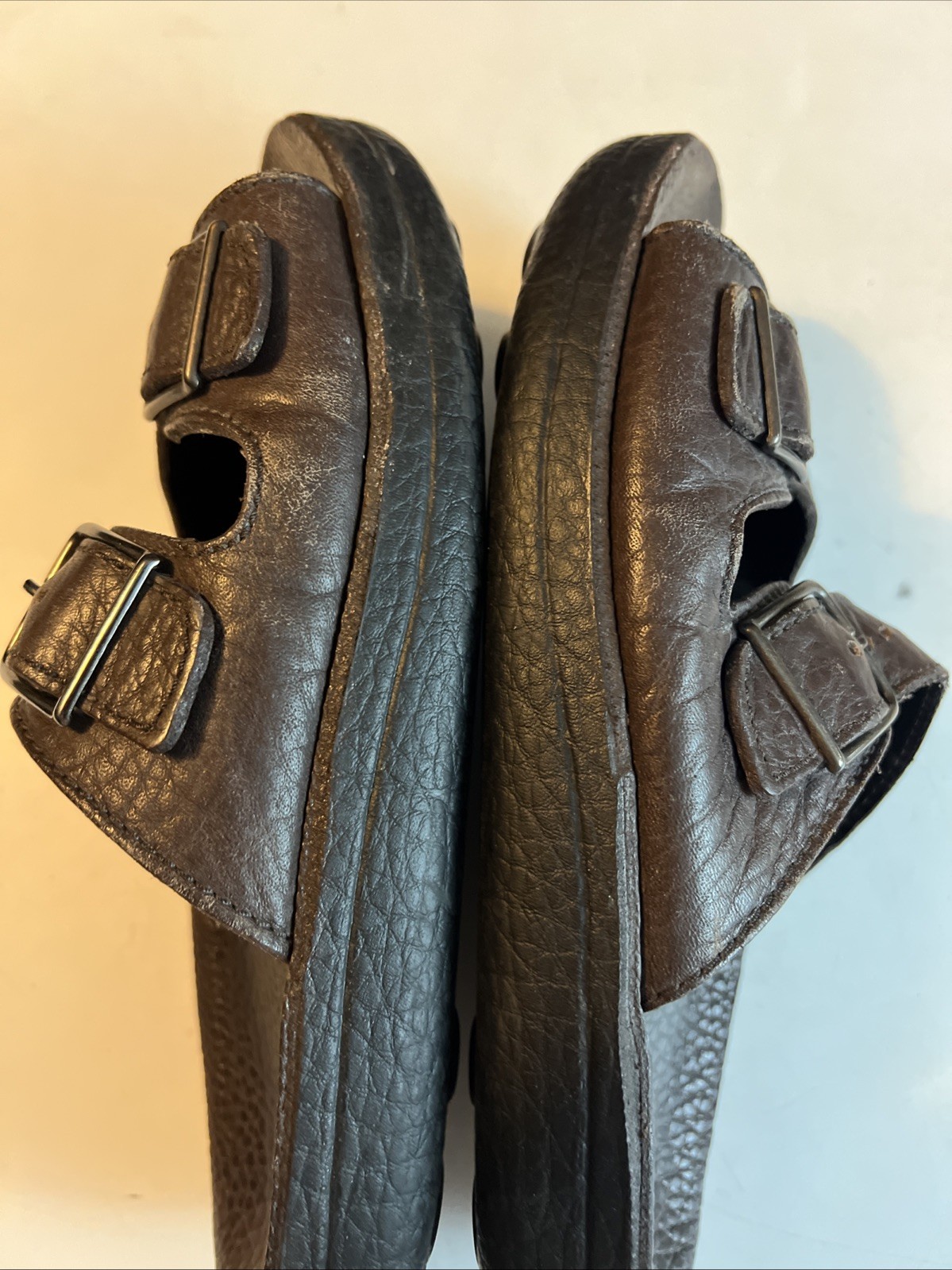 Walk the Walk by Ana-Tech Brown Leather Buckle Sandals Women’s 39 sz 8