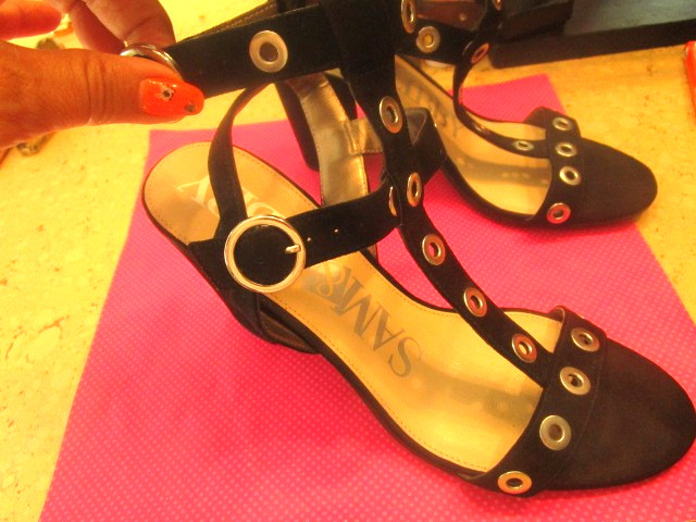 Sam and Libby black suede sandals
