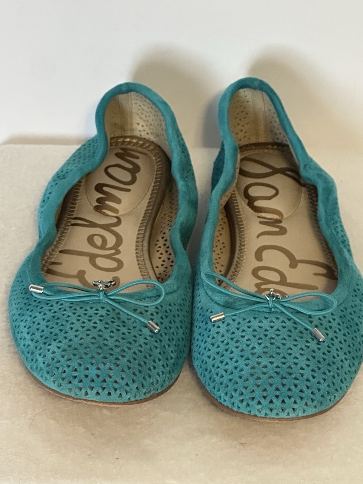Sam Edelman Felicia 2 Women sz.9.5 Slip On Ballet Flats Shoes Blue Suede Leather