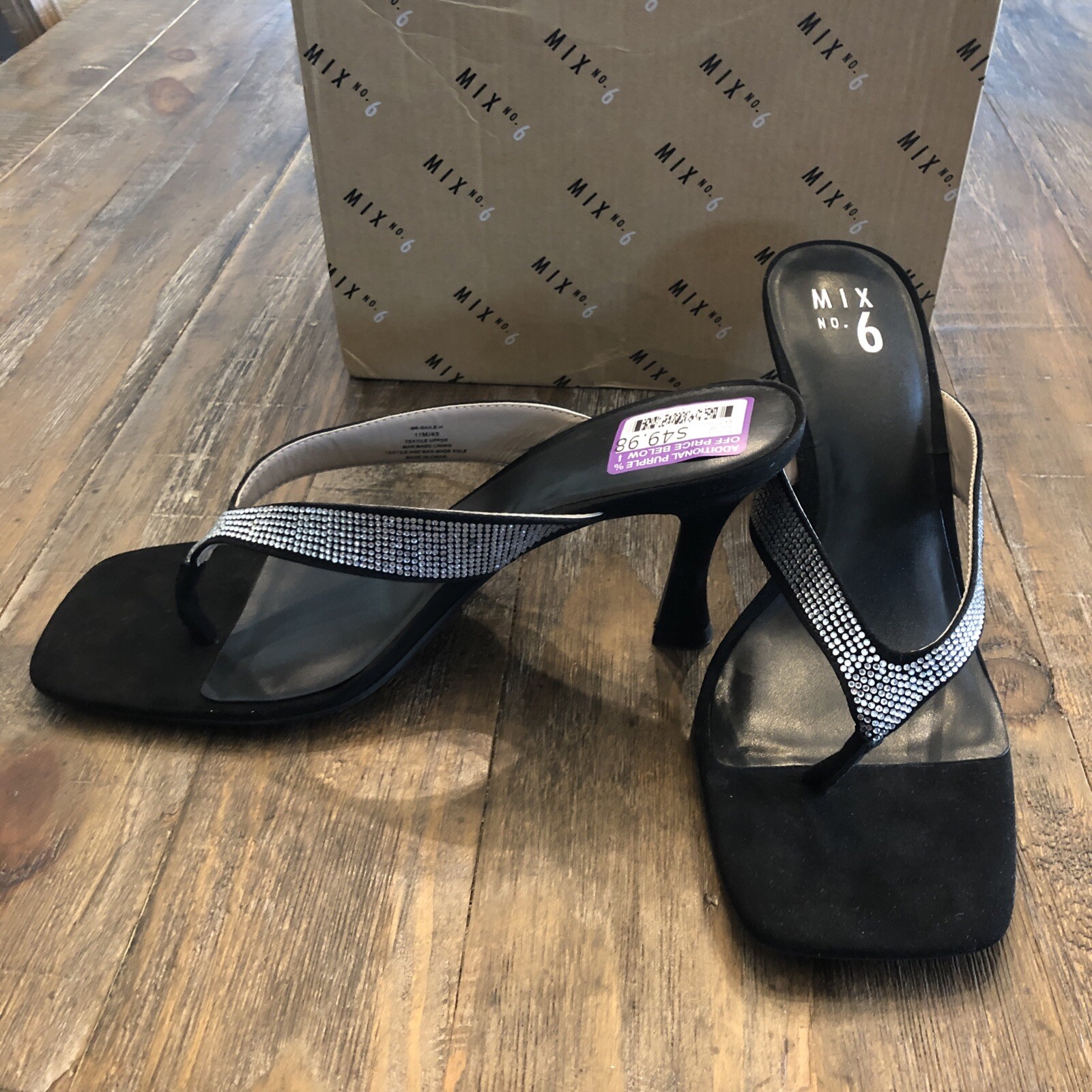 Mix No. 6 Gaile Sandal Black Micro Suede 12M