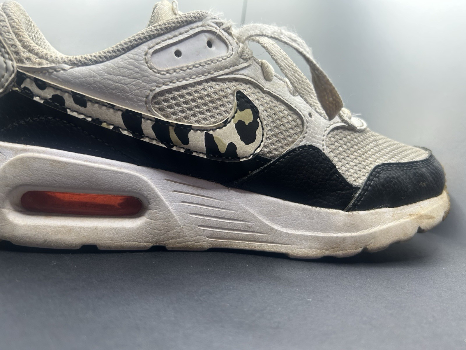 Nike Air Max SC Low Top Lace Up Sneaker White/Black Leopard DZ5200-100