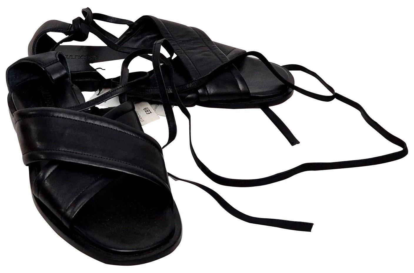 Jaeger Womens Black Flat Buckle Lace Standard Fit Sandal Shoes EU 39 UK 6