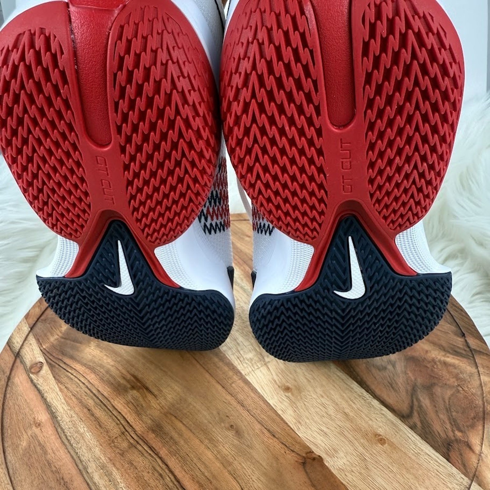Nike Basketball Training White Red Athletic Shoes New Size 13 (Runs small)