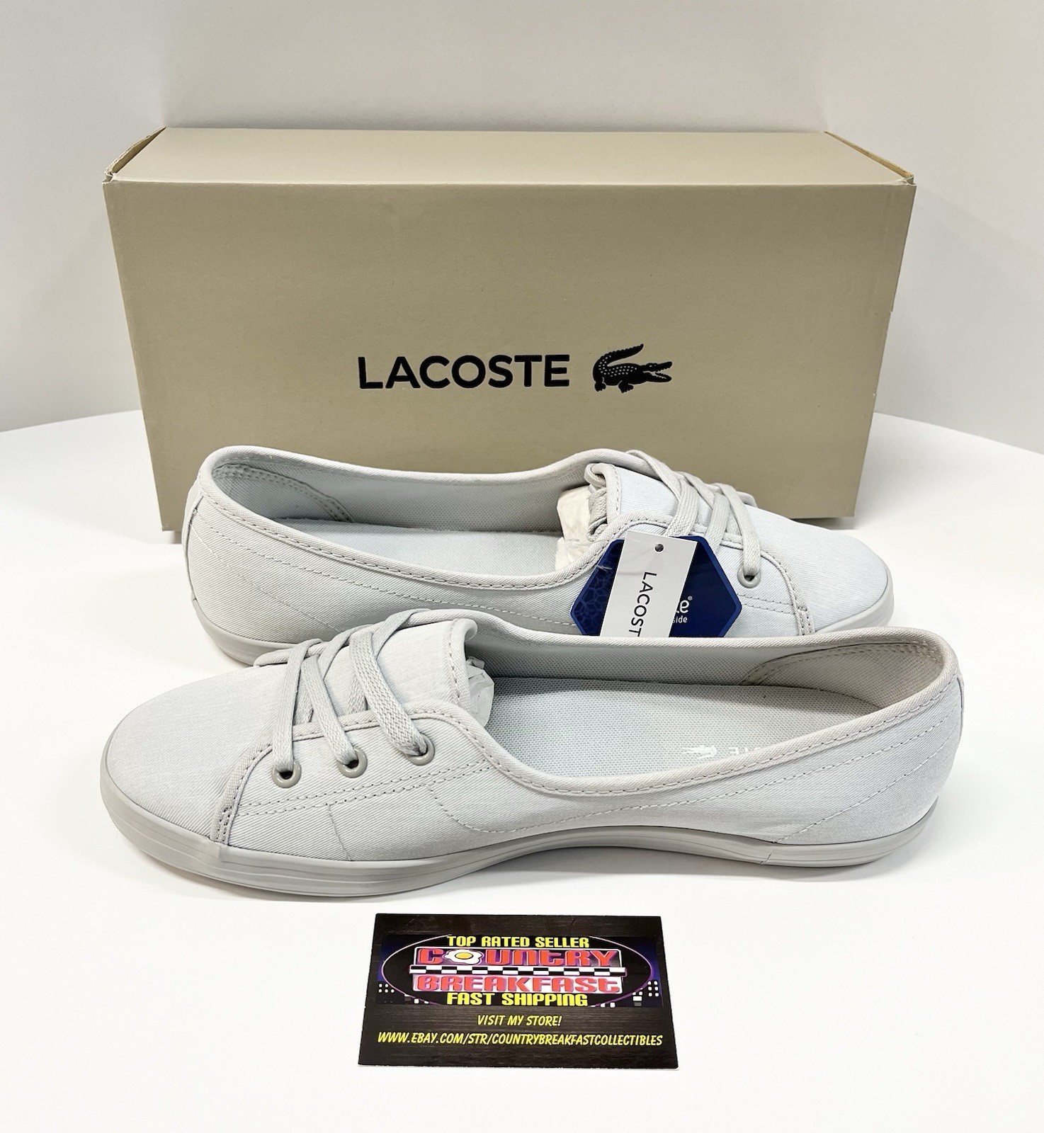 Lacoste Ziane Chunky 319 Canvas Trainers Sneakers Shoes Women’s 9 – Brand New!
