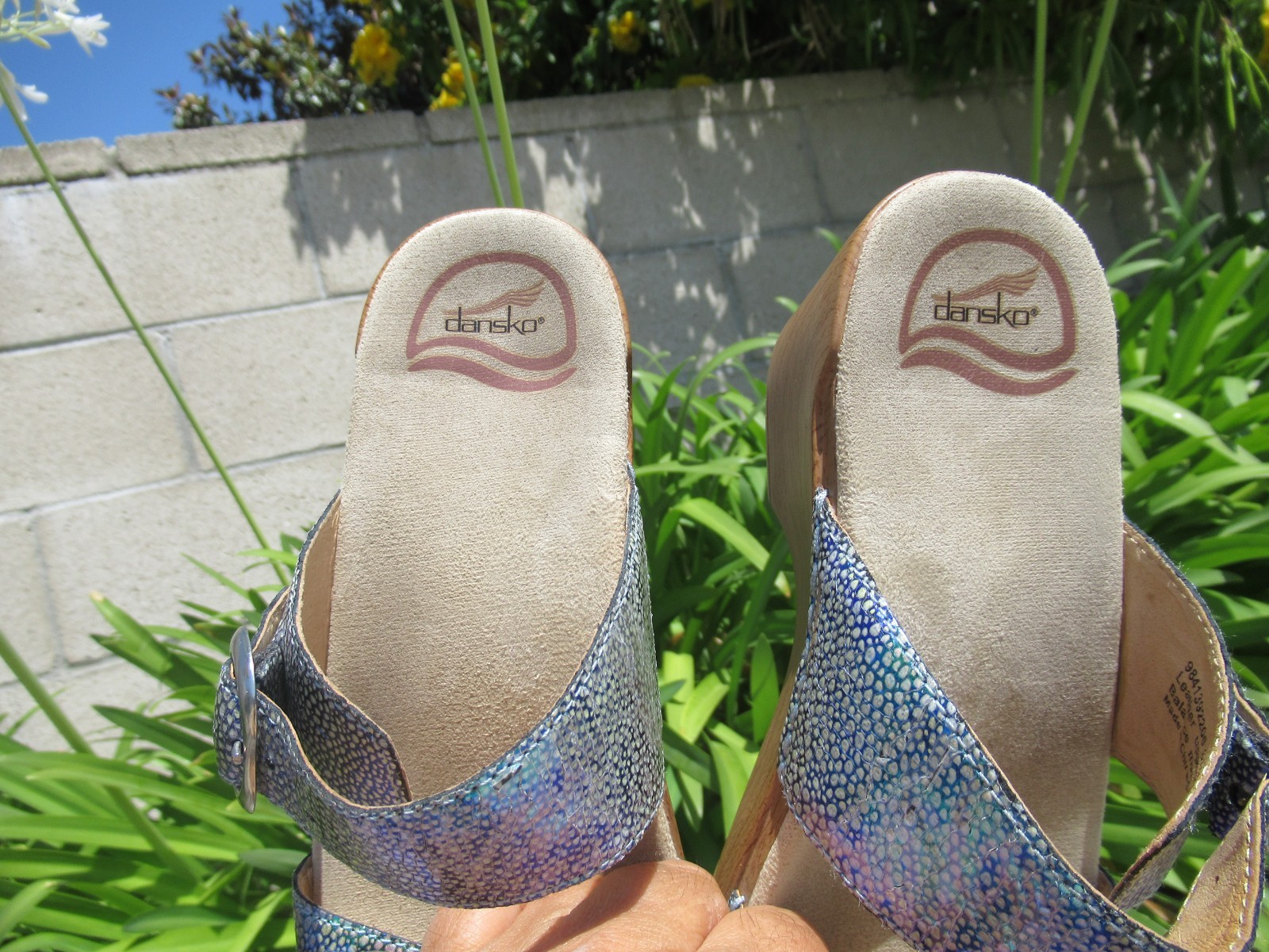 Dansko SOPHIE Iridescent Comfort Sandals Leather Buckle Ankle Strap 38
