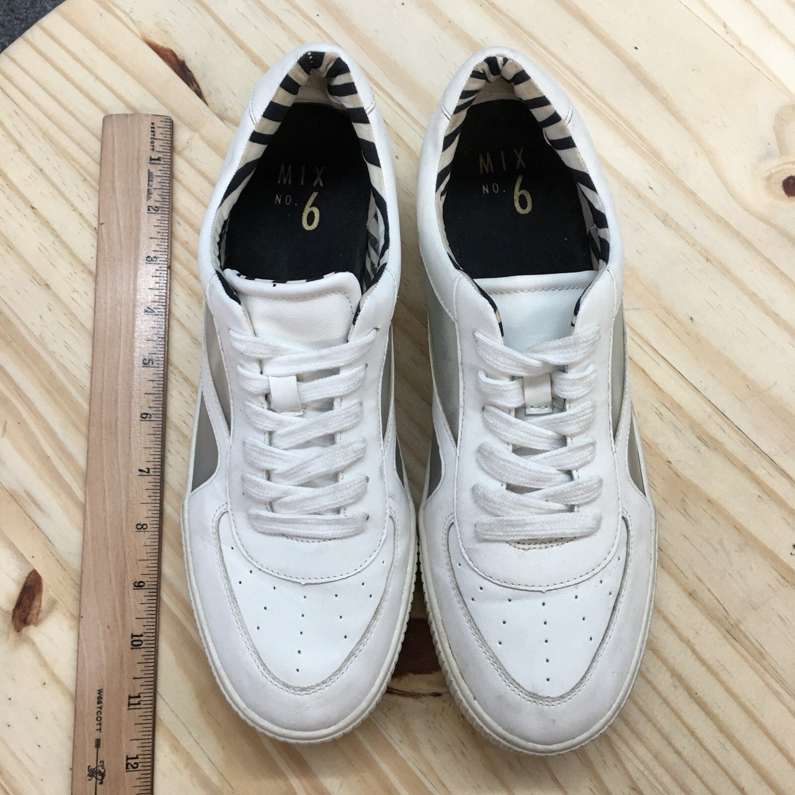Mix No. 6 Shoes Womens 10 Emmalyn Platform Sneakers White Faux Leather Casual