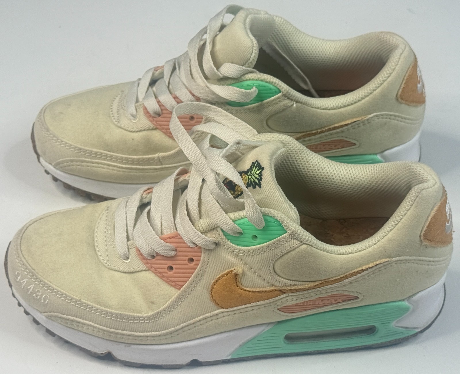NIke Air Max 90 Women’s Happy Pineapple Coconut Milk Low Top Sneaker Size 8