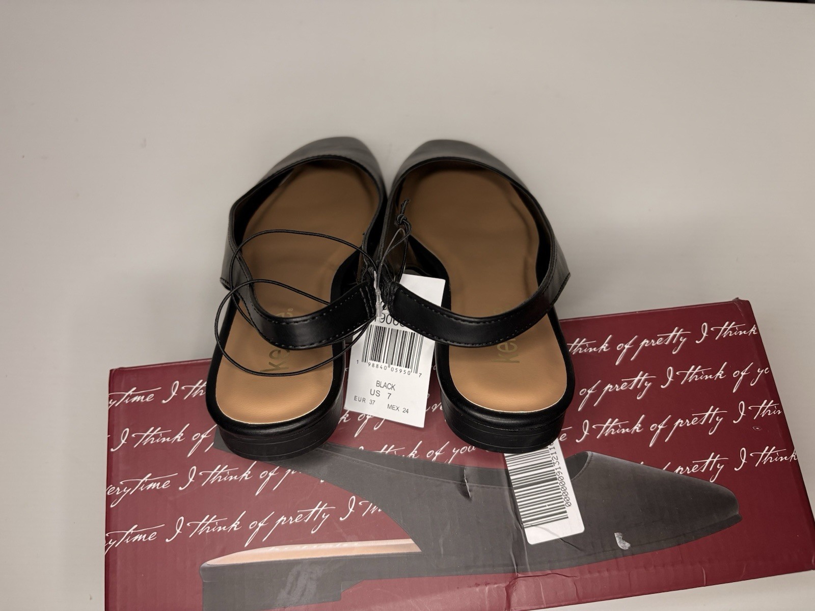 NIB! Kensie Felice Slingback Women’s Black Flats Casual Dress Shoes Size 11