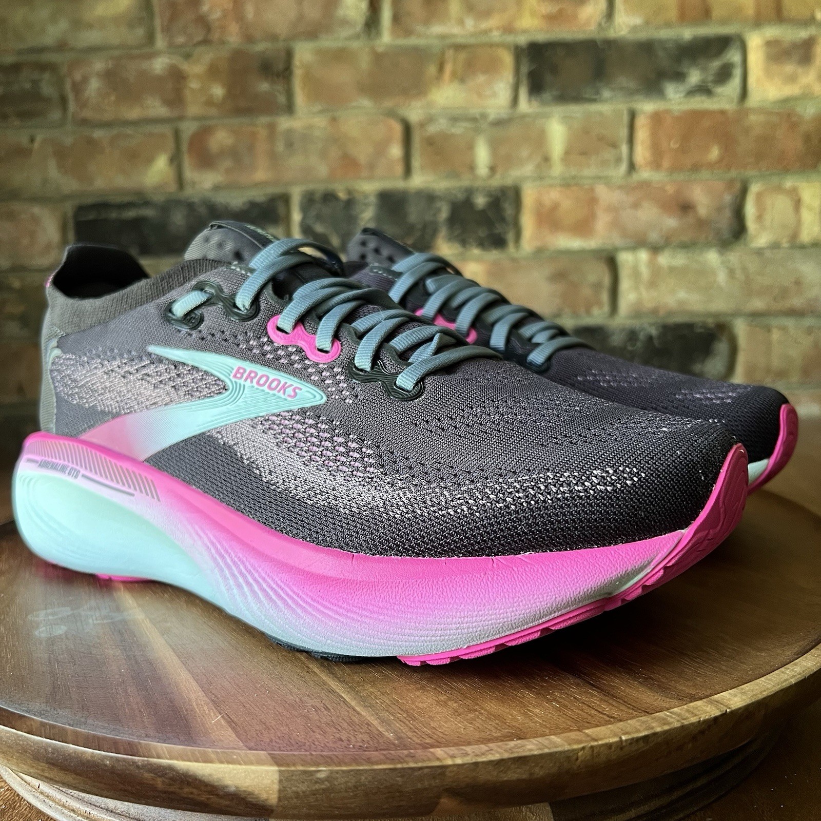 Brooks Adrenaline GTS 25 Supportive Womens 9.5 Black Pink Running Shoes Sneakers