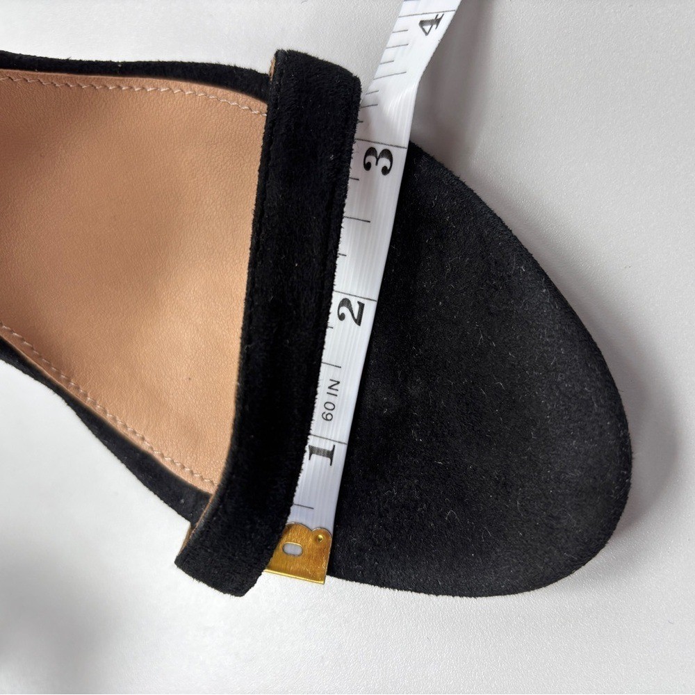 Ulla Johnson Thecia Suede Noir Black Bow Single Strap Heels Size EU 40 US 10
