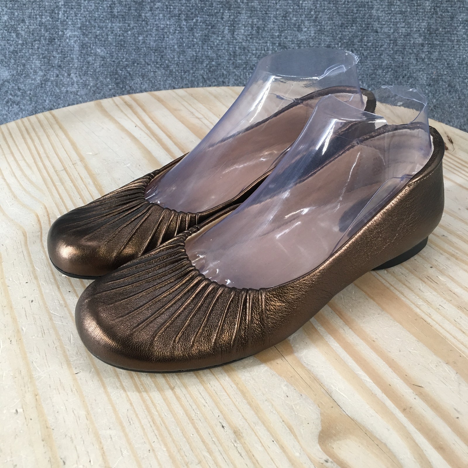 ANA A New Aproach Shoes Womens 8 M Casual Slip On Ballet Flats Bronze Leather