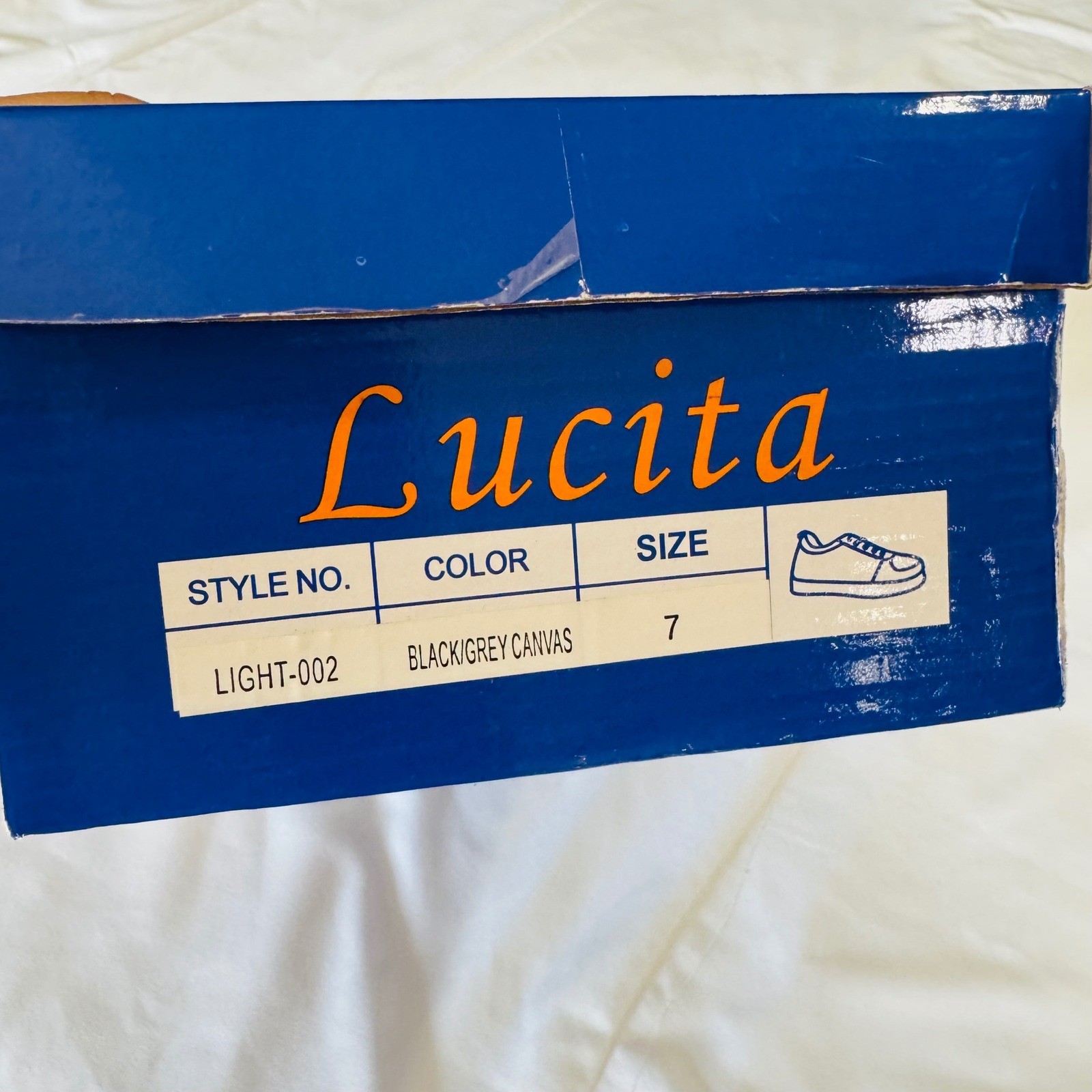 Lucita Womens LIGHT-002 LED Light Up Sneakers Grey Marled Canvas Sz 7 NOT TESTED