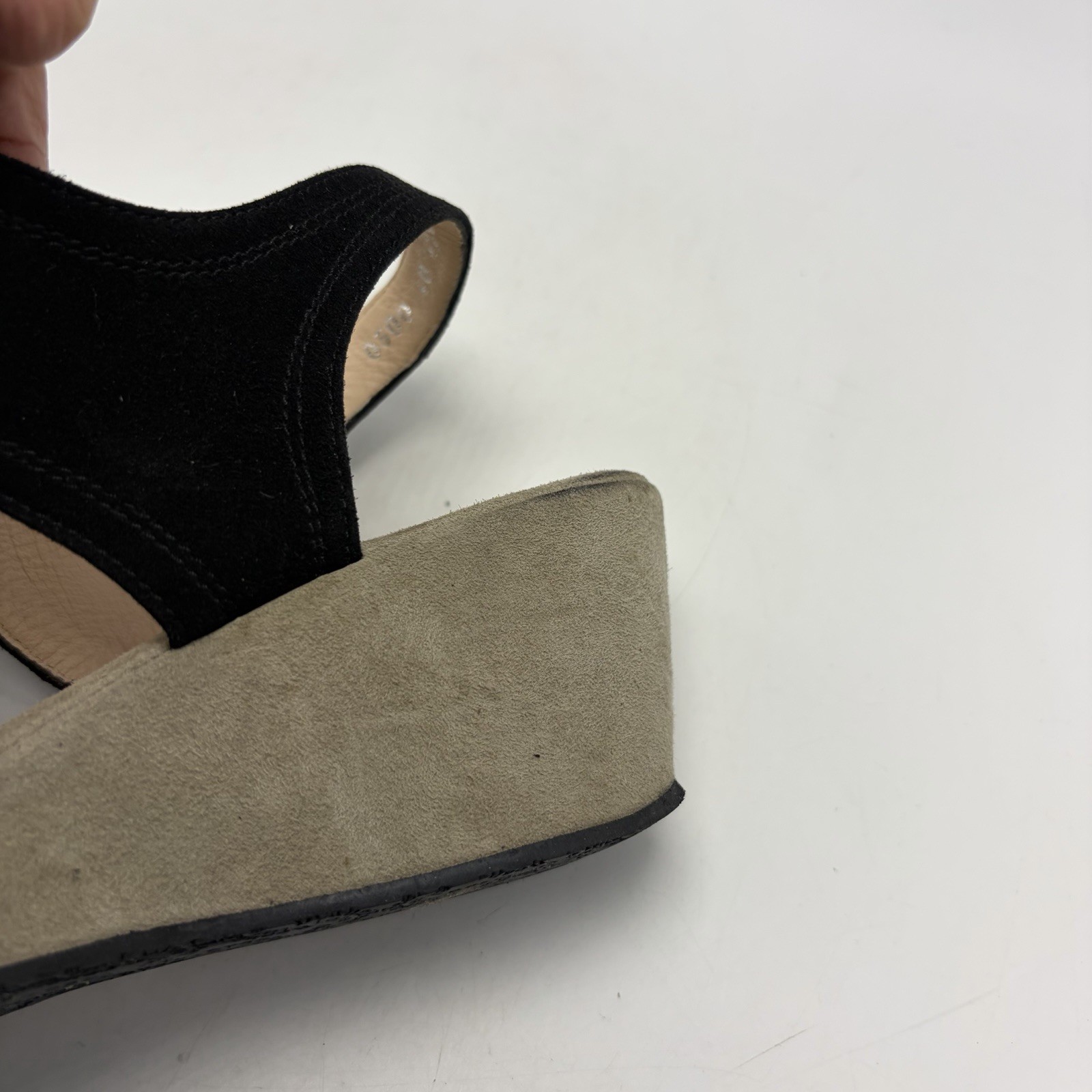Beautifeel Wedge Sandals Womens 9 Black Suede Leather Tie EU 40 Israel Read