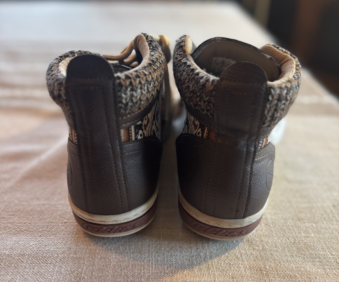 Inkkas Brown Vegan Leather Camping Boot Peruvian Print Knitted Wmn 10 EU 41 NWB