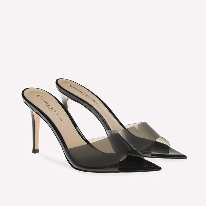 Women’s Open Pointed Toe Mules Slides Clear Party Evening Sandals Shoes Slippers