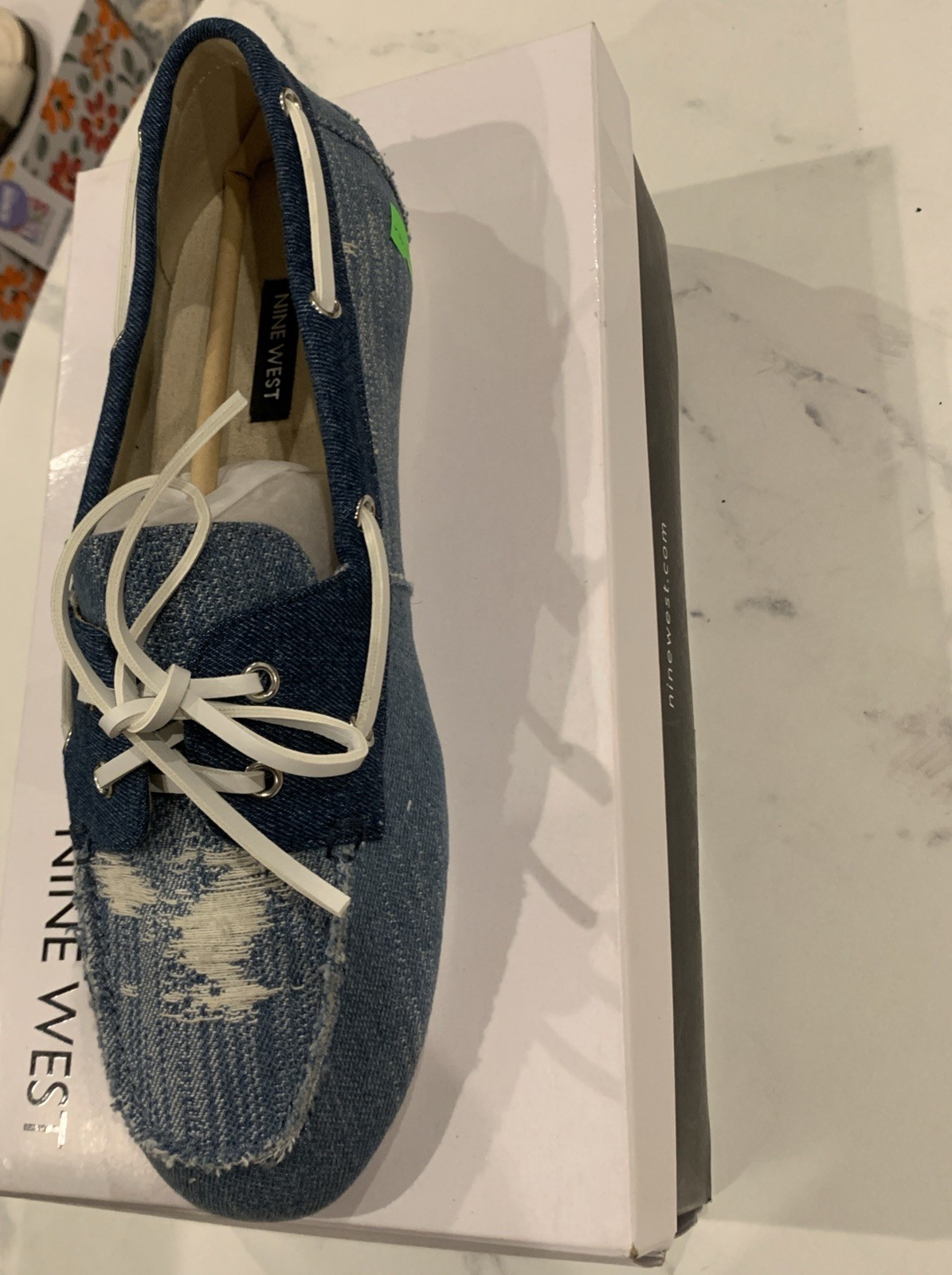 Woman’s Flats Nine West Yacht Loafer Medium Blue 420 Size 10M Free Shipping