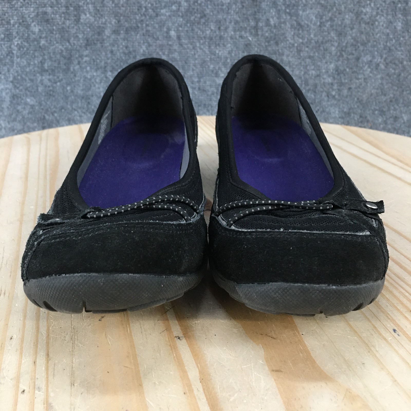 Croft And Barrow Shoes Womens 8 M Janine Casual Slip Ons Flats Black Suede Mesh
