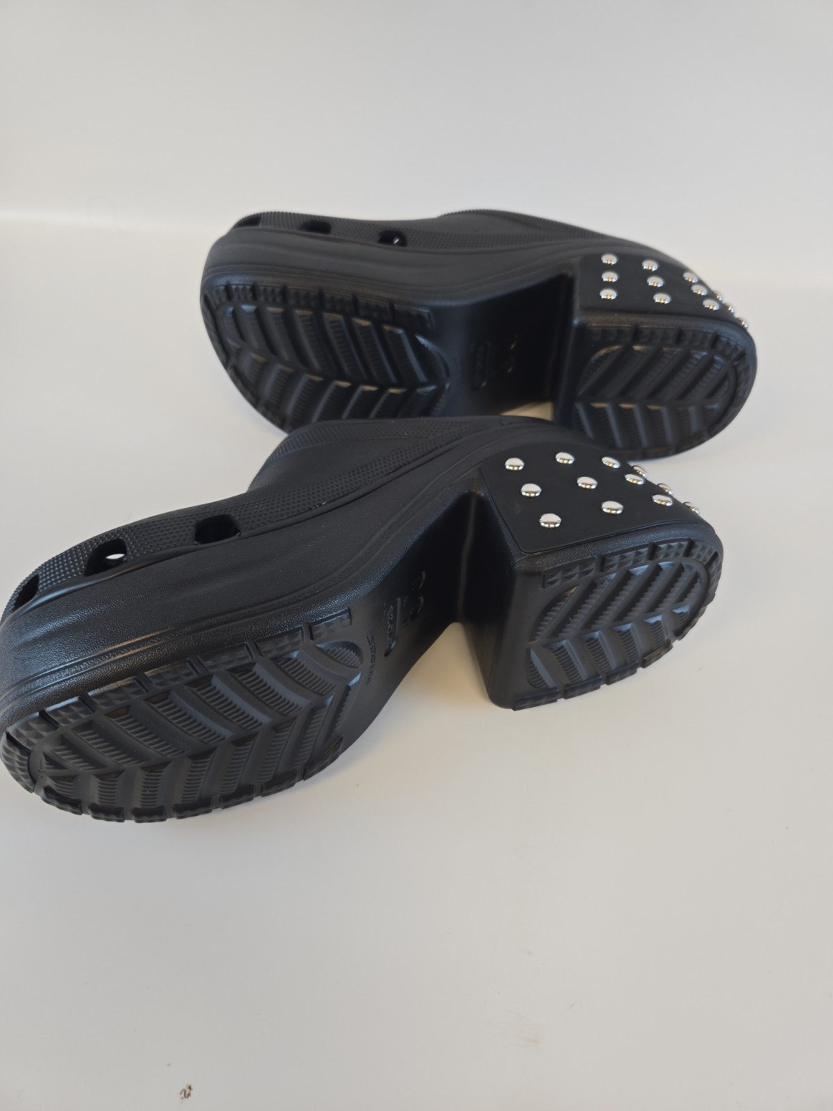 NIB Crocs Siren Studded Clog Black Platform High Heel Mule Women Size 10