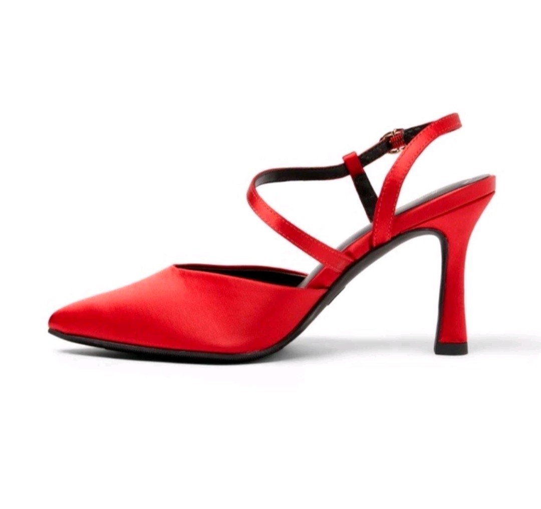 A New Day Vibrant Red Rosemary Heels Satin Memory Foam New With Tags choose size
