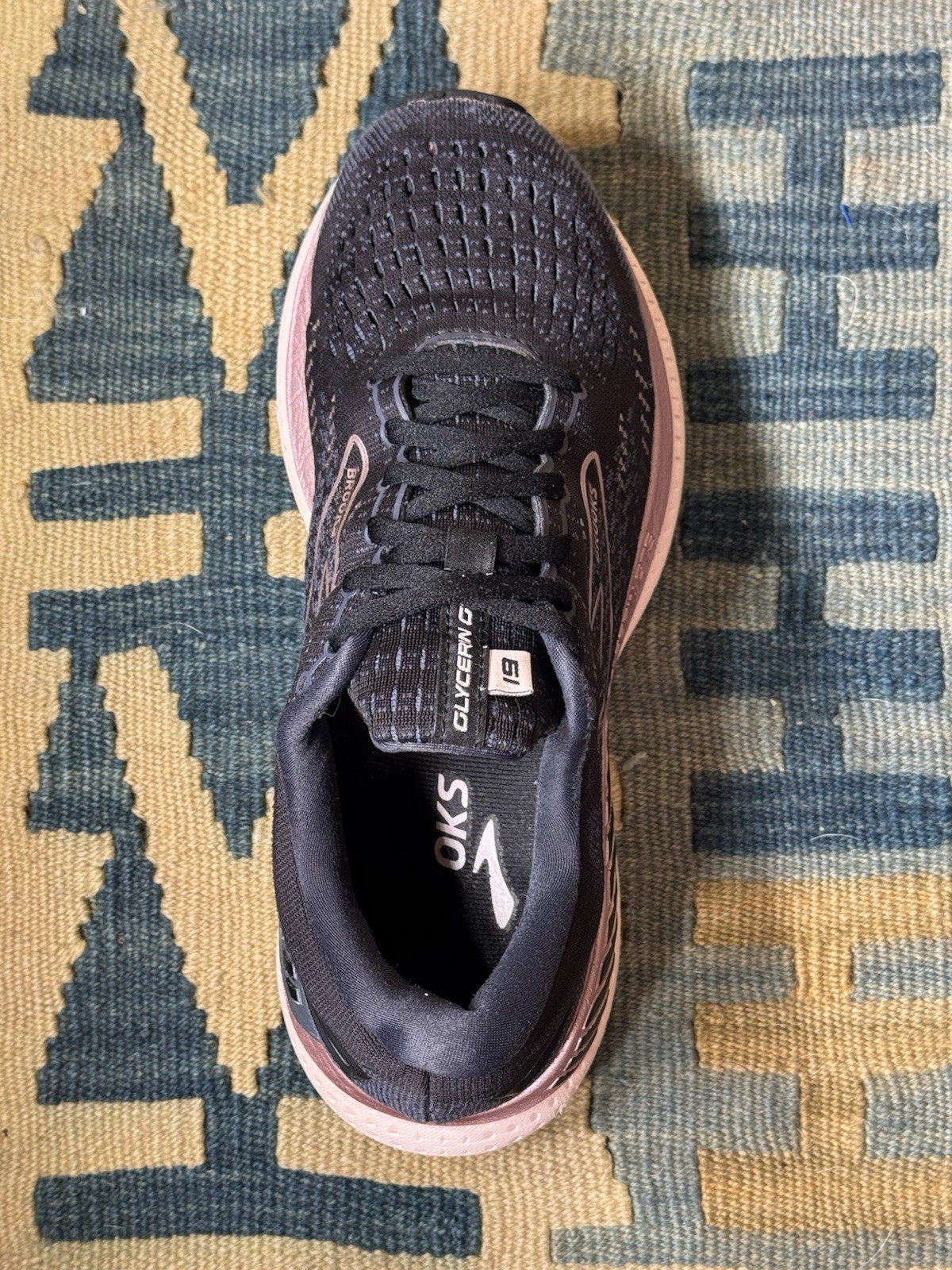 BROOKS Glycerin 19 Black Ombre Metallic Women’s Size 9 1203441B074 Running Shoes