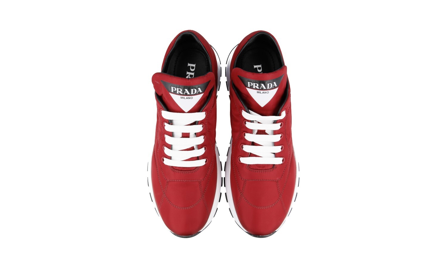 PRADA Nylon PRAX Sneakers Shoes – 1E245L – Red White – NEW – US 6.5 EU 36,5