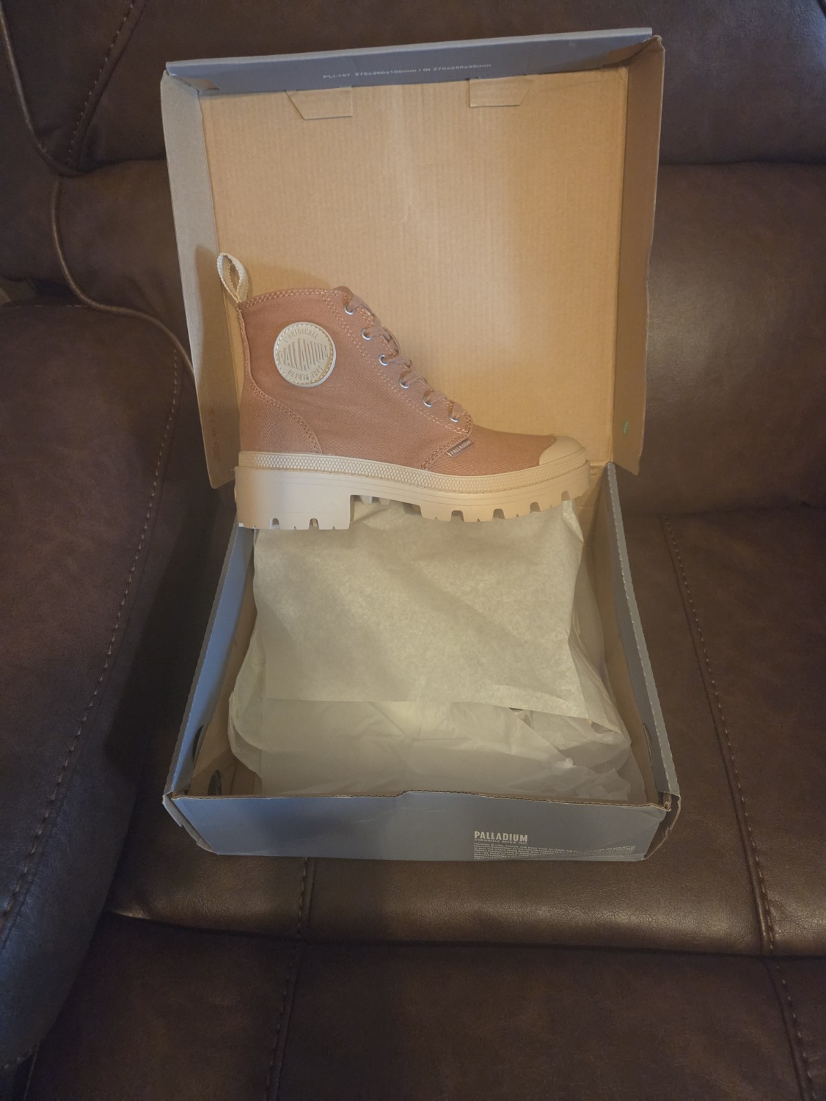 Palladium Pallabase Twill Women’s Brown Platform Ankle Boots US 5