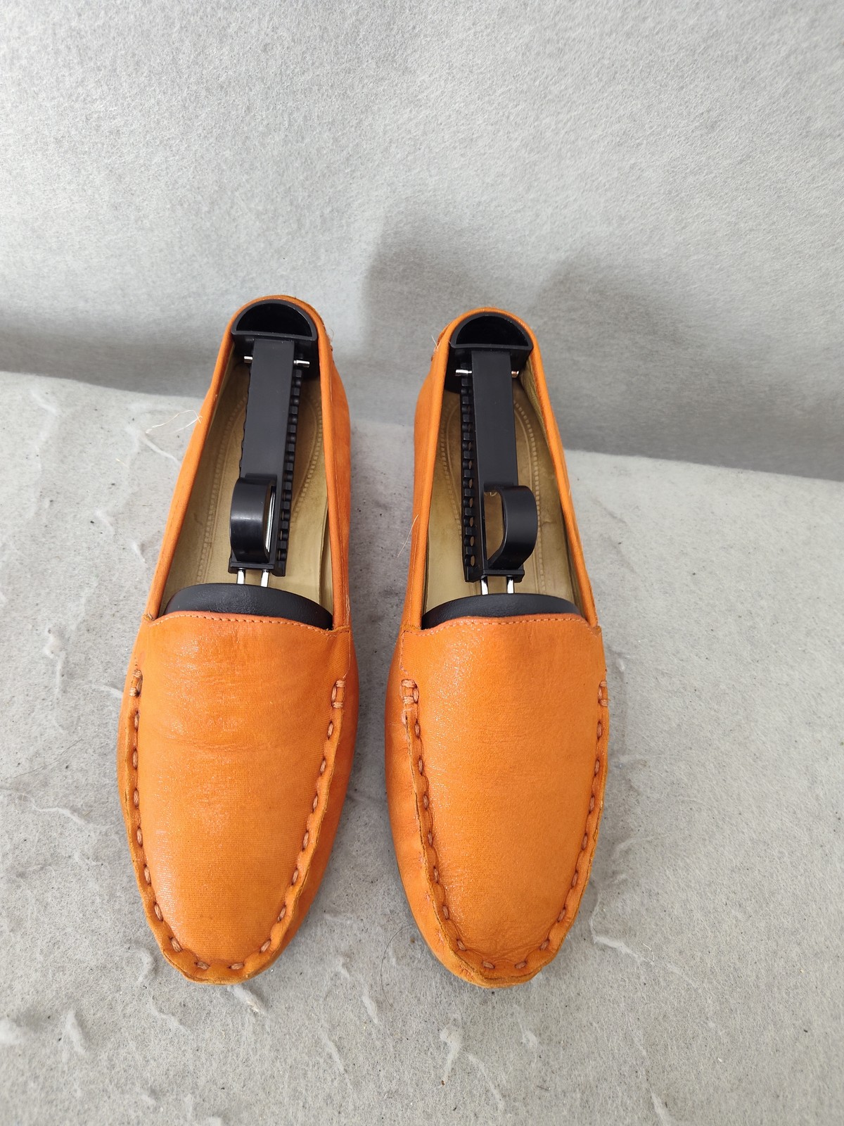 Nurture Women Loafers 6.5 Orange Leather Slip On Flats Comfort Shoes Made Brazil