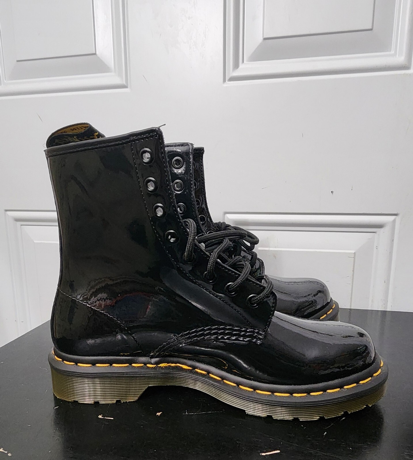 Dr. Martens 1460 Pascal Virginia Patent Leather Boots for Women, Size US 8