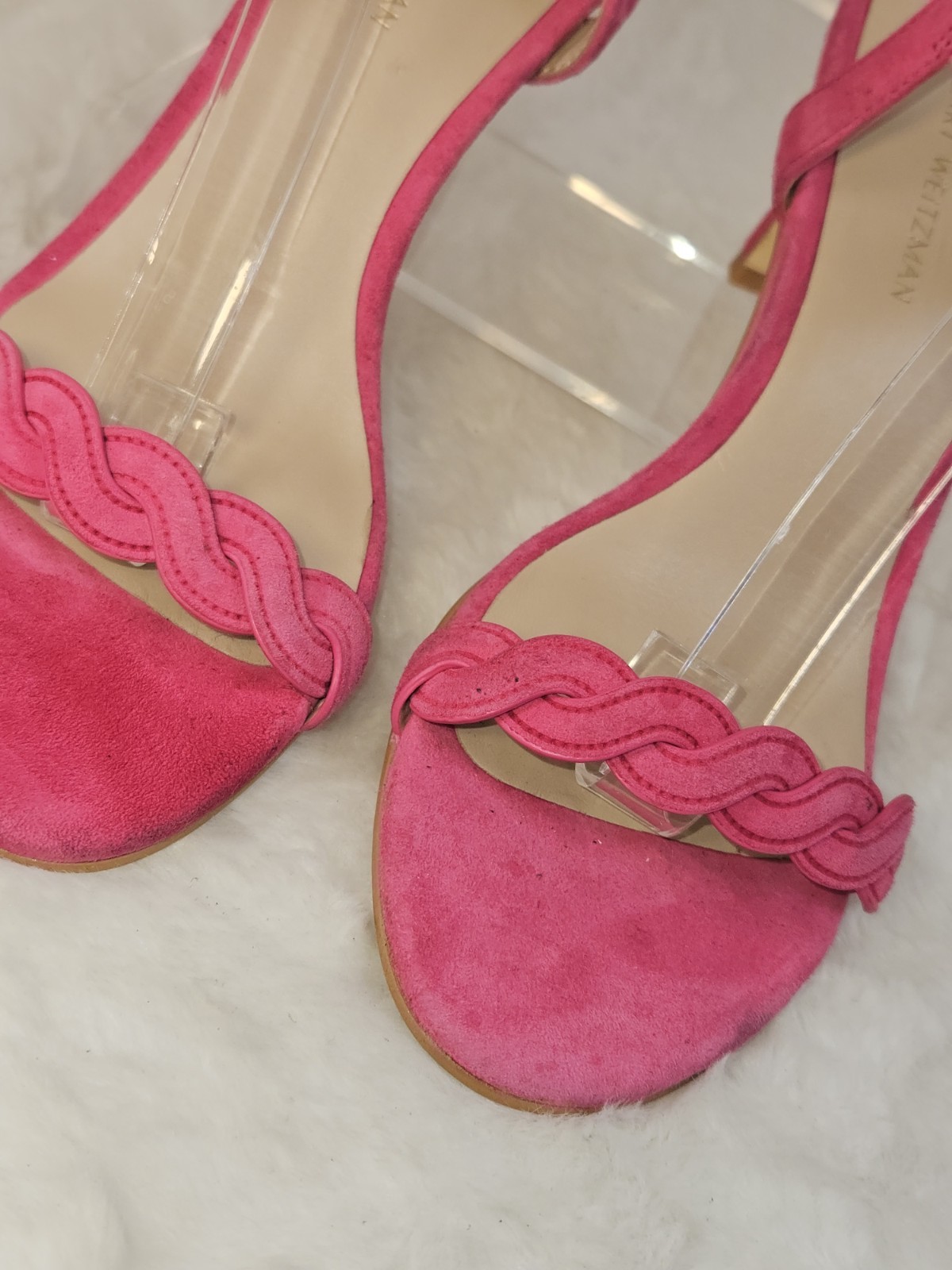 Stuart Weitzman Dancer Twistie Suede Sandal Women’s Pink Size US6B EU36.5
