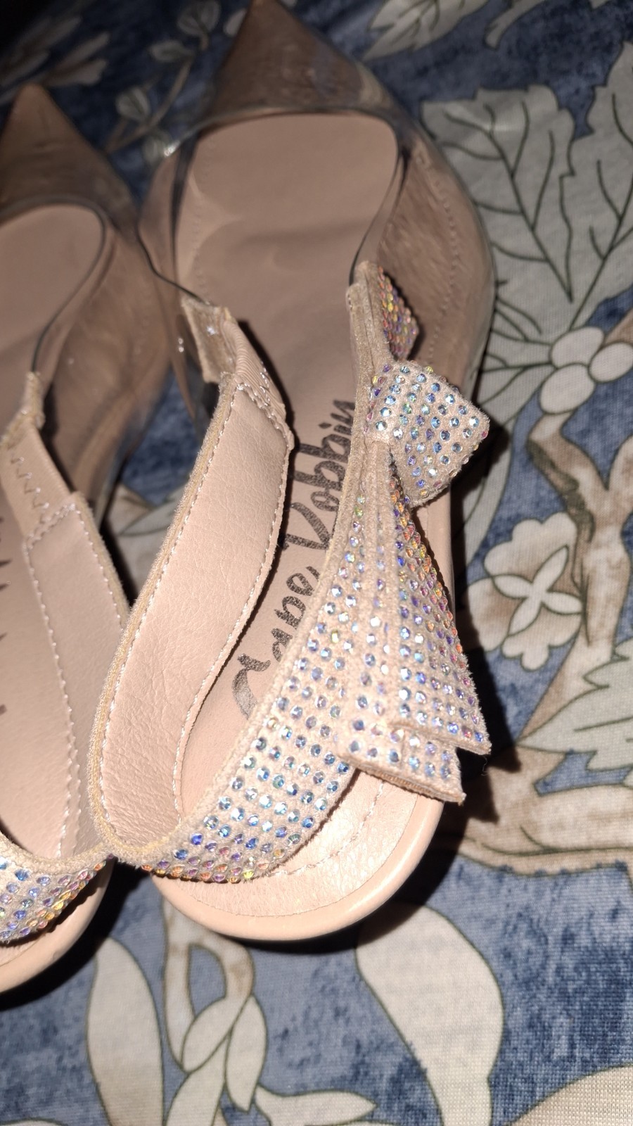 Cape Robbin Ardy’s Nude Clear Bow Slingback Heels Size 8.5 Rhinestone 2