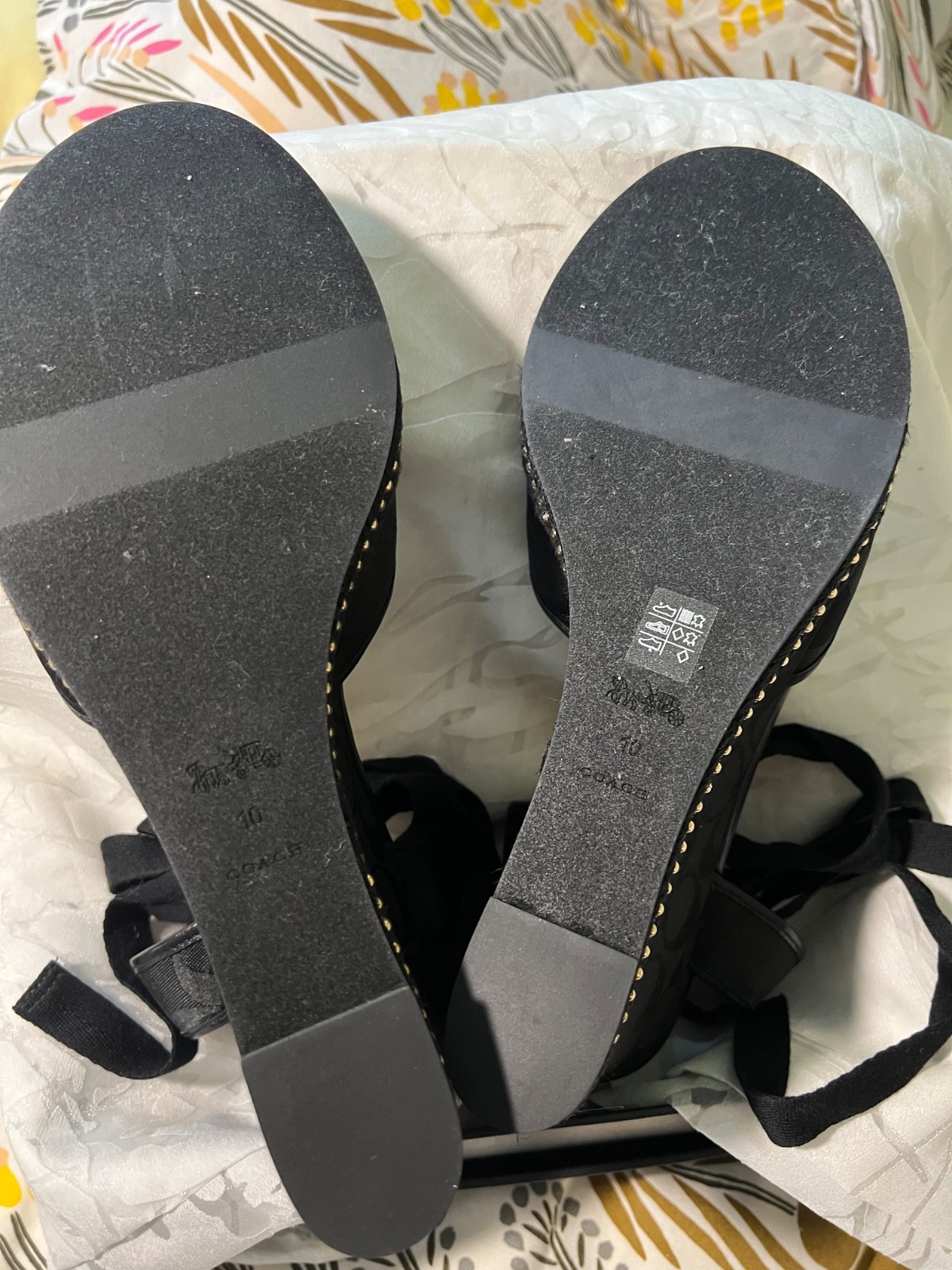 COACH – Page Wedge In Recycled Signature Jacquard | Black Size 10- Brand New