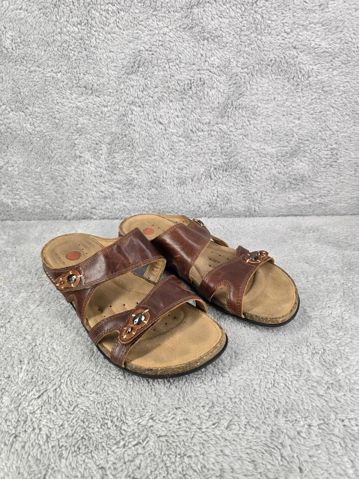 Women’s Clarks Unstructured Brown Sandals Shoes 9