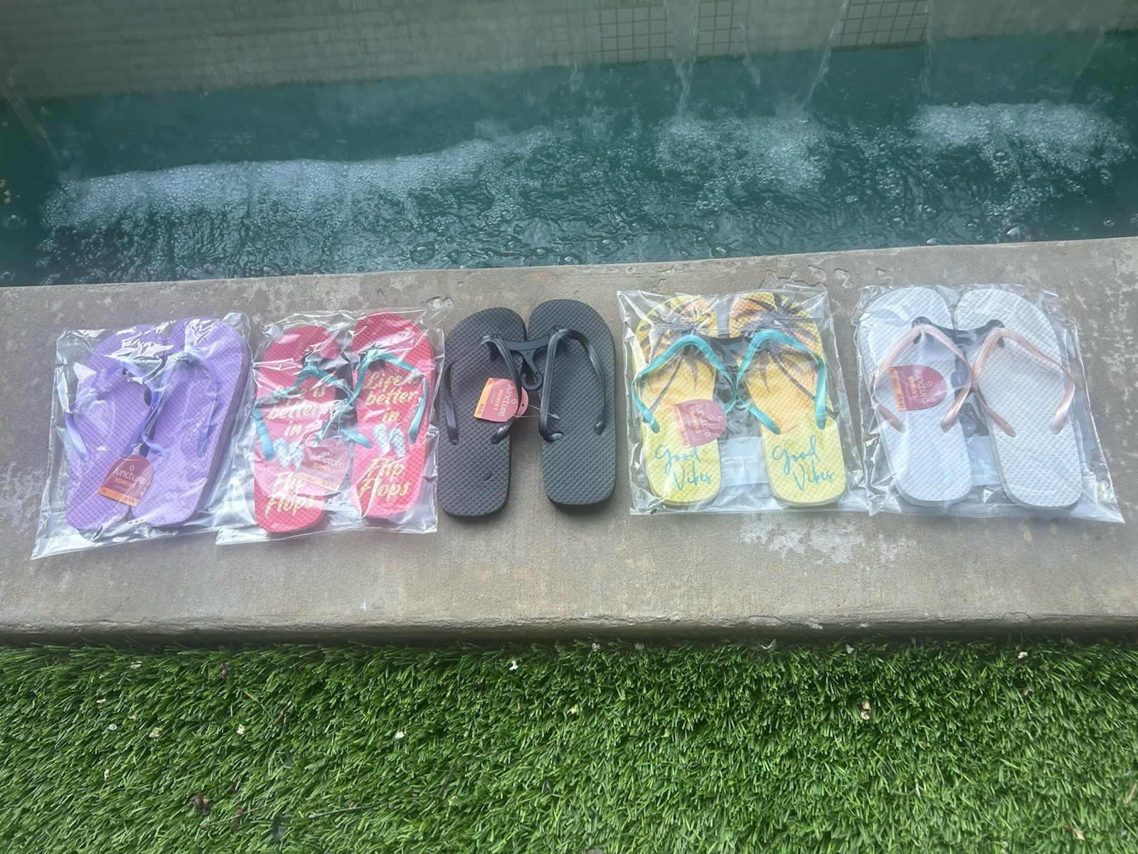 Lot of 5 Juncture Women’s Flip Flops Size 5/6 New Assorted Colors