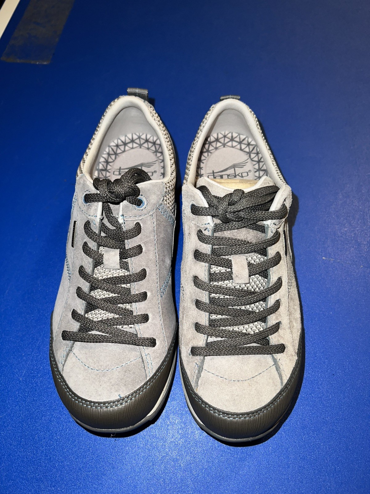 Dansko Paisley Suede Grey/Blue Size 36 Sneakers New With Box