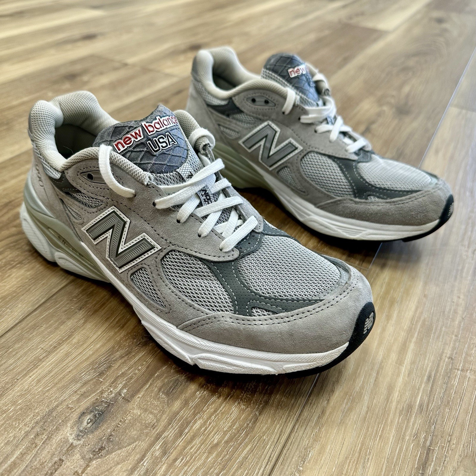 New Balance 990 V3 USA Made Heritage Grey Suede W990GL3 Shoes, Women 8.5/Men 7