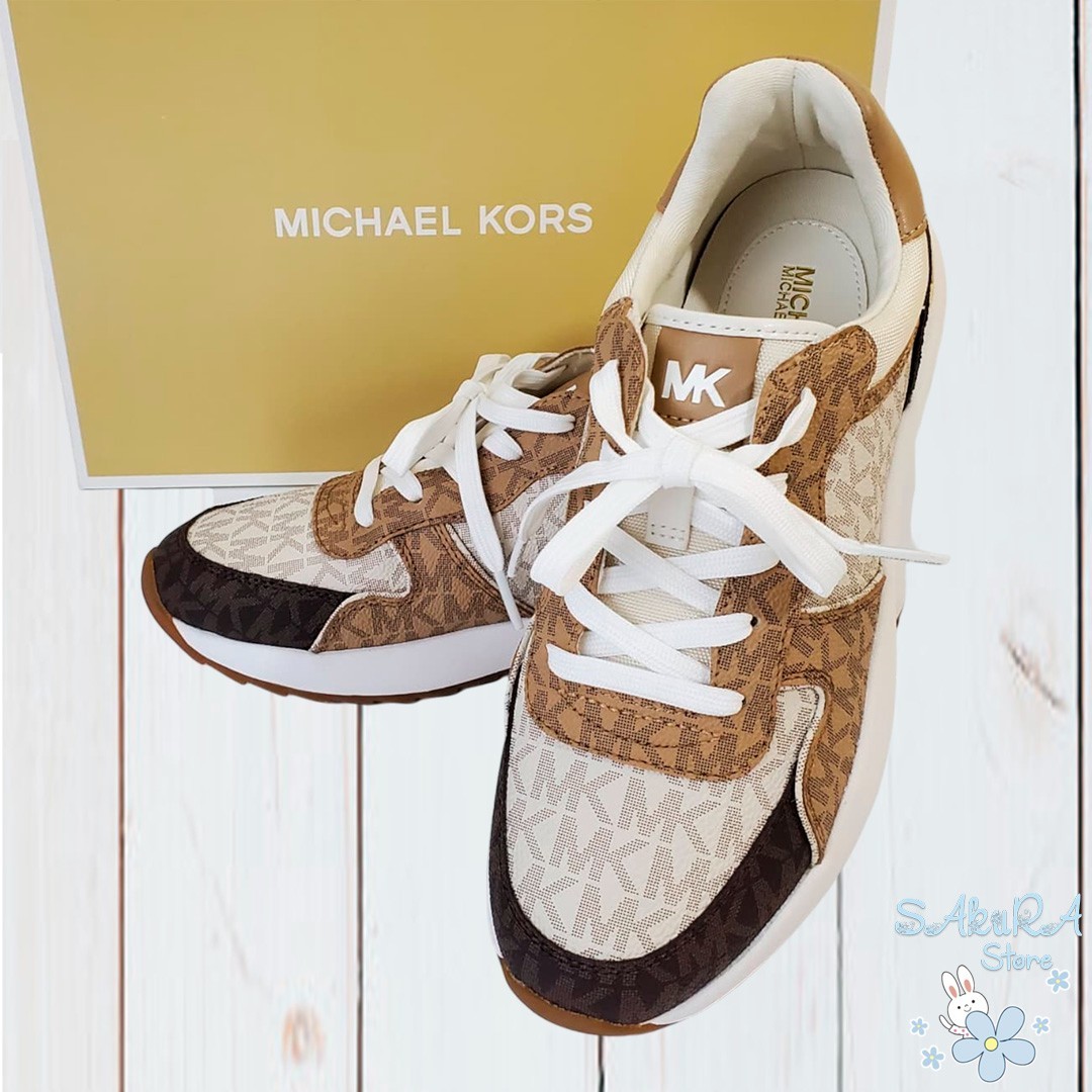 NEW MICHAEL KORS AUTHENTIC WOMEN’S CAMEL BROWN SHOES SNEAKERS SIZE 6 7 8 9 10