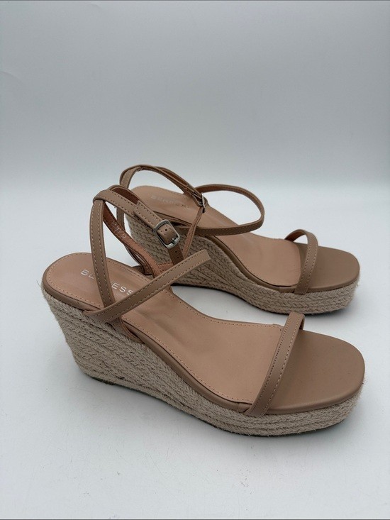 Berness Wedge Sandals Taupe Nude women 10 espadrilles vacation boho casual y2k
