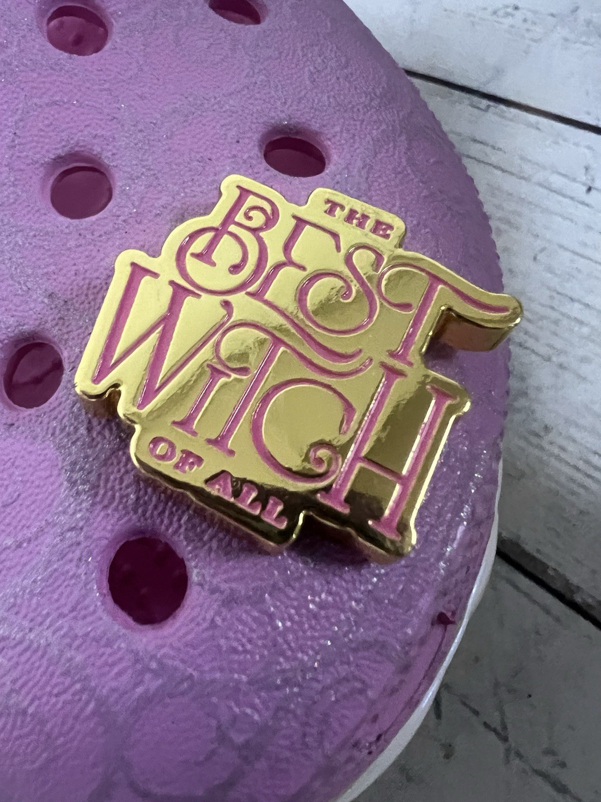 CROCS Wicked Glinda Siren Clog Pink Jibbitz Women’s Size 8 Platform Heel