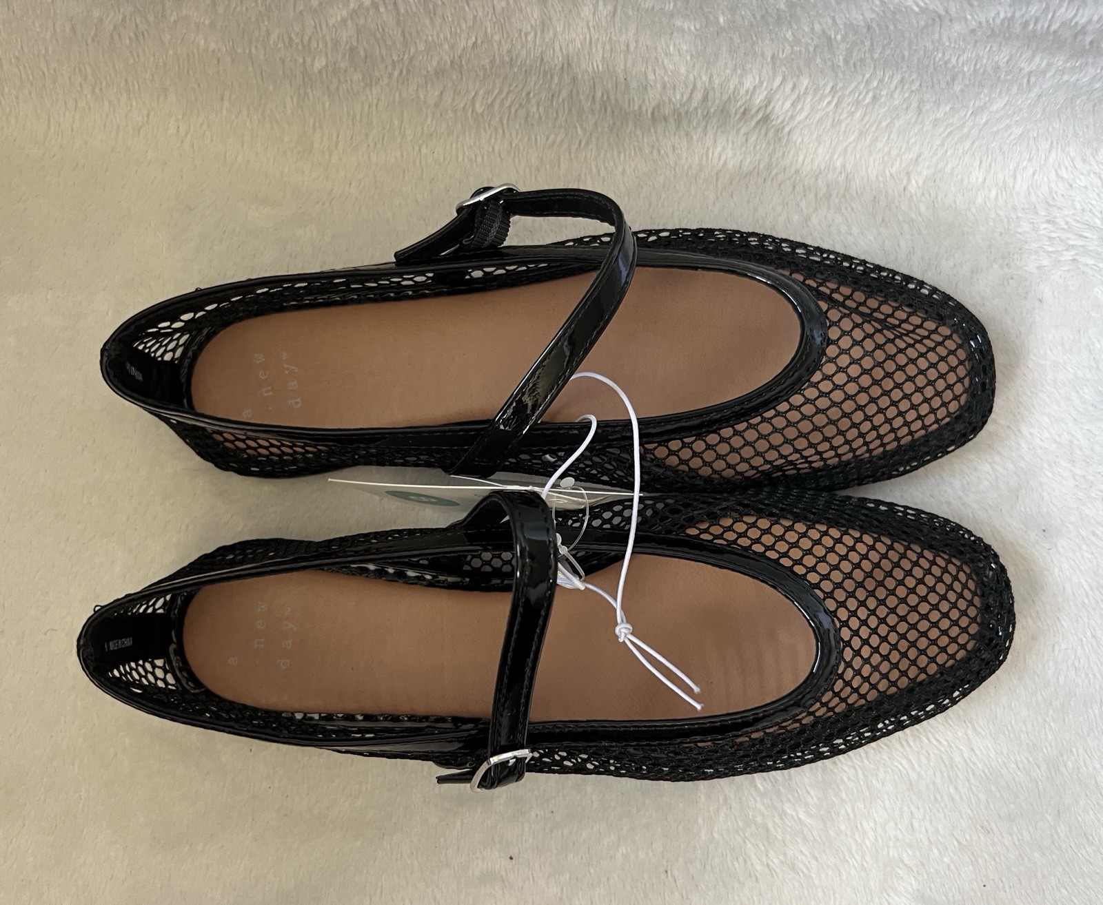 A New Day Ballet Flats Issa Women’s Sz 8 Mesh Shoes Memory Foam Jet Black