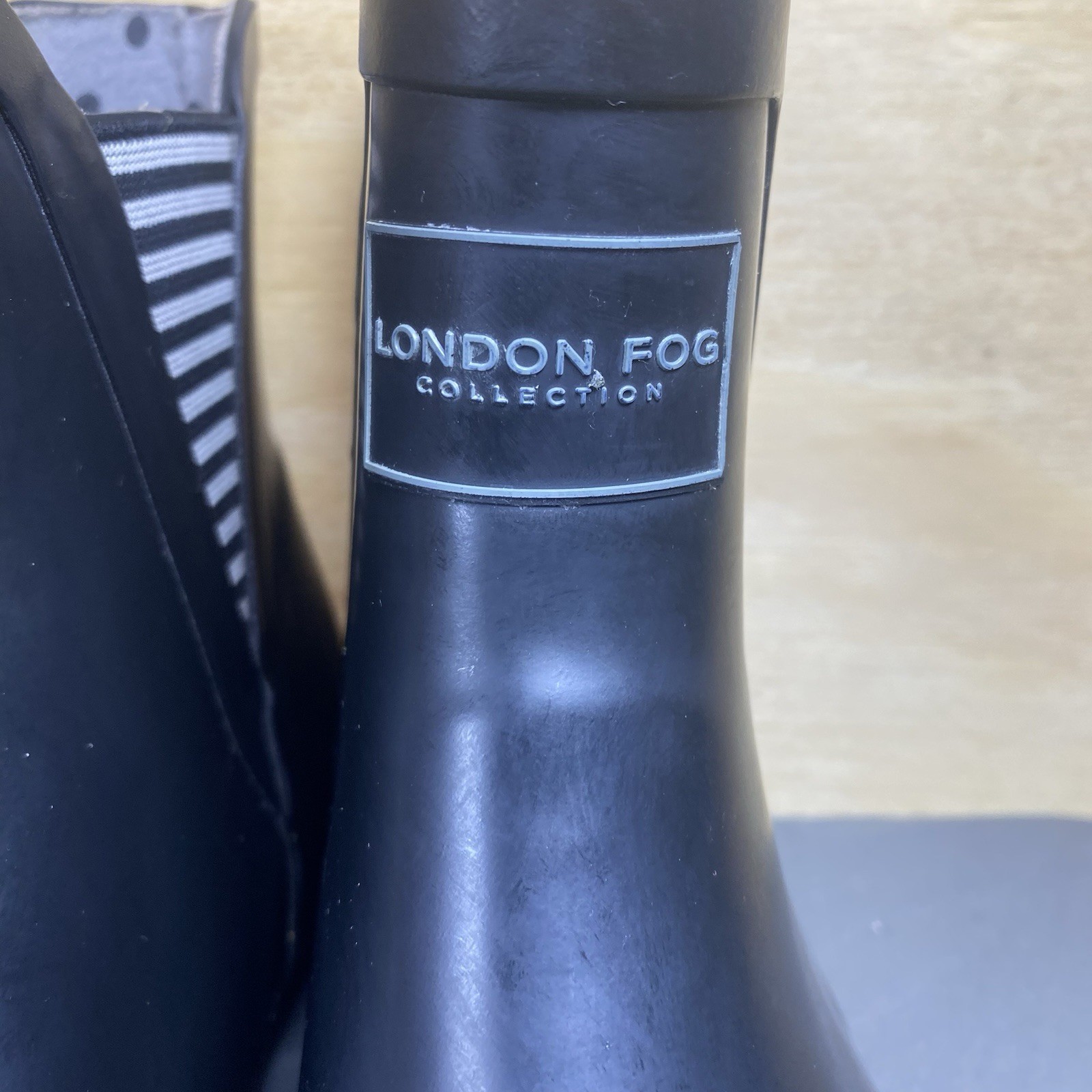 LONDON FOG Womens Picadilly Rain Boots Size 9 Black Used – Good Condition