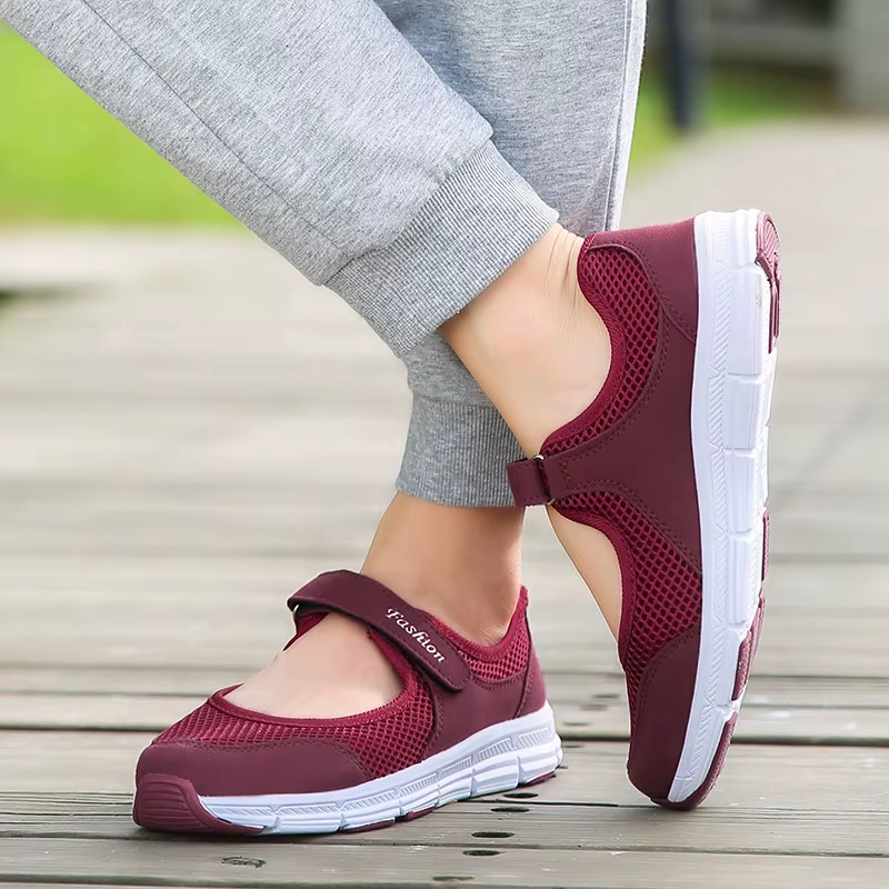 Women’s shoes breathable summer shoes mesh casual Hook and Loop shoe