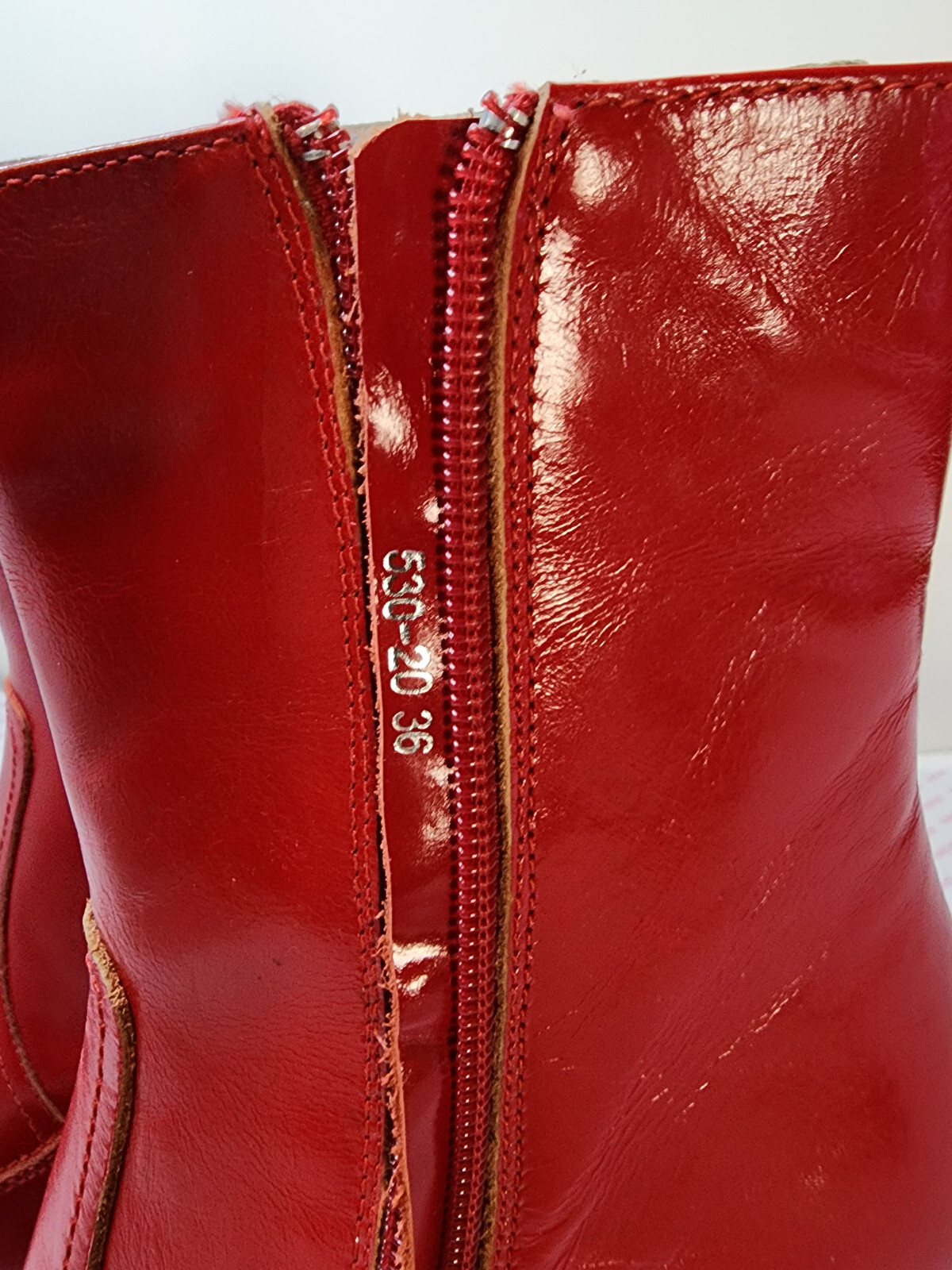 Firenze Women’s Leather Red Calf-Height Pointed Boots Euro Size 36 US 6 with Box