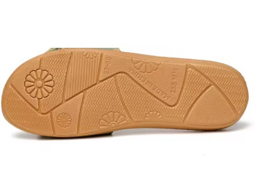 Summer Bambo Slippers, Breathable Rattan & Linen, Non Slippery Sole, Black