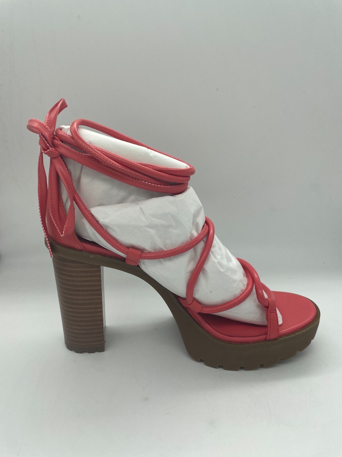 Michael Kors Vero Lug Platform Sandal Faux Leather Dahlia Size 9