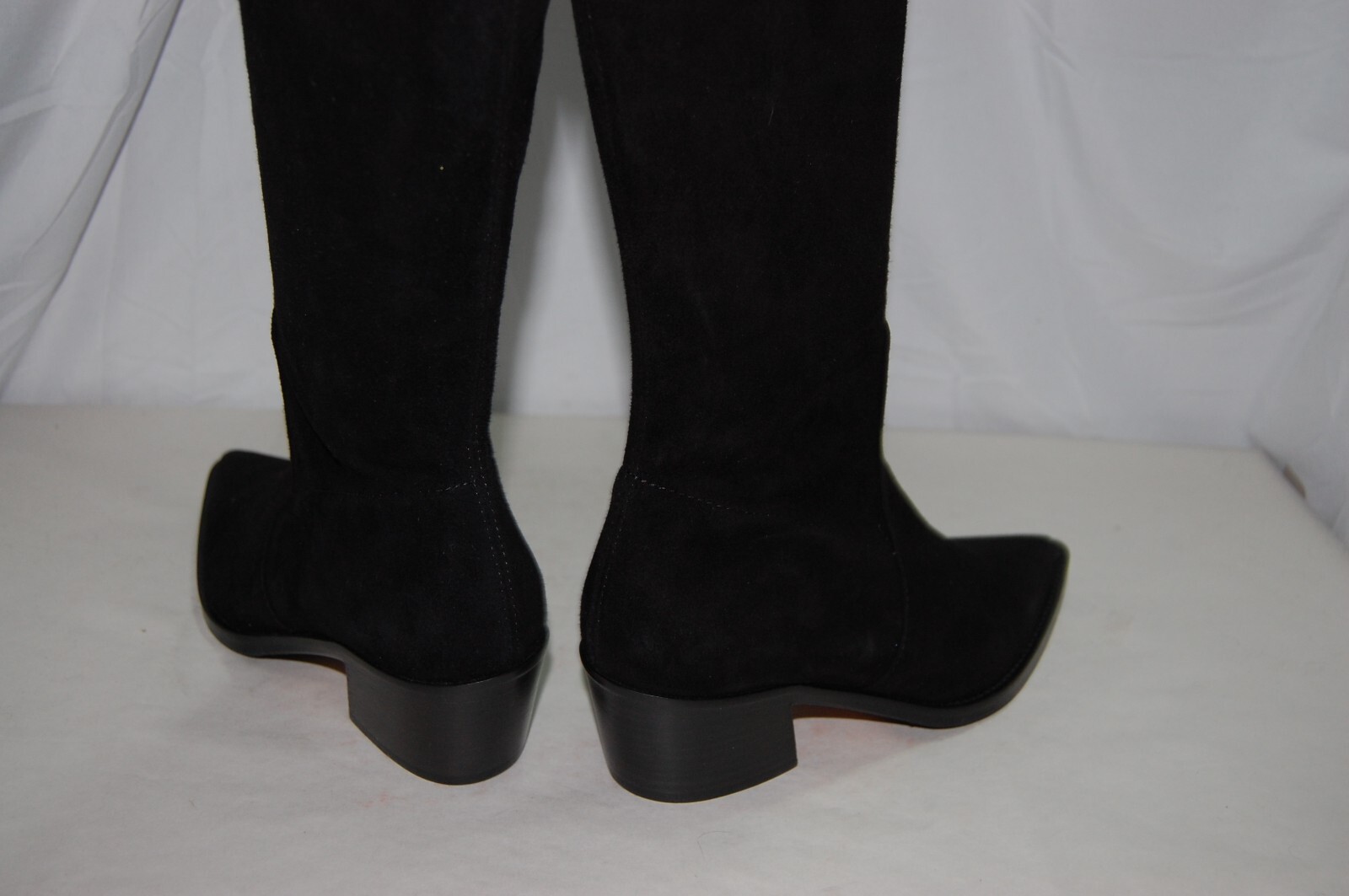 38/US8❤️ITALY VIA ROMA Black Suede Slouch Over The Knee High Heels Boots ITALY